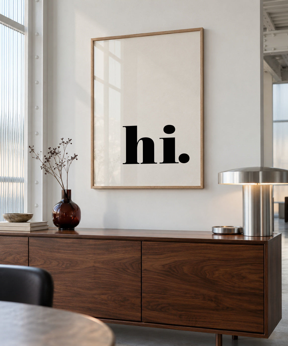 Hi - Framed poster in an interior