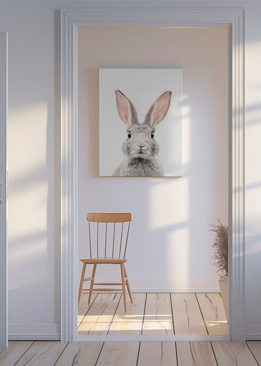 Kaninaffisch minimalistiskt närbild