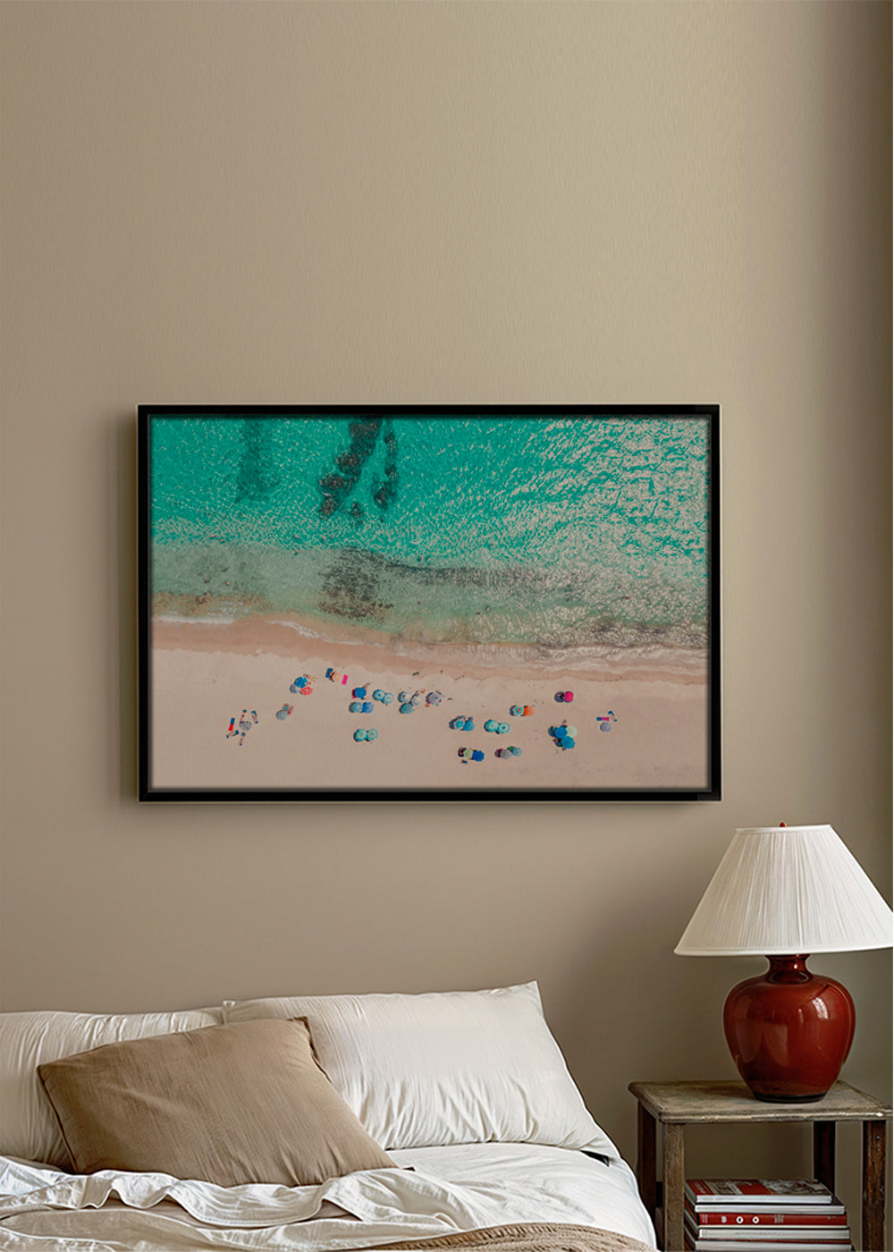 Landskapskonst: flygbild av strand
