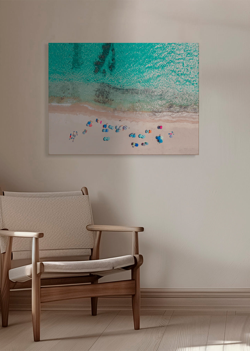 Landskapskonst: flygbild av strand