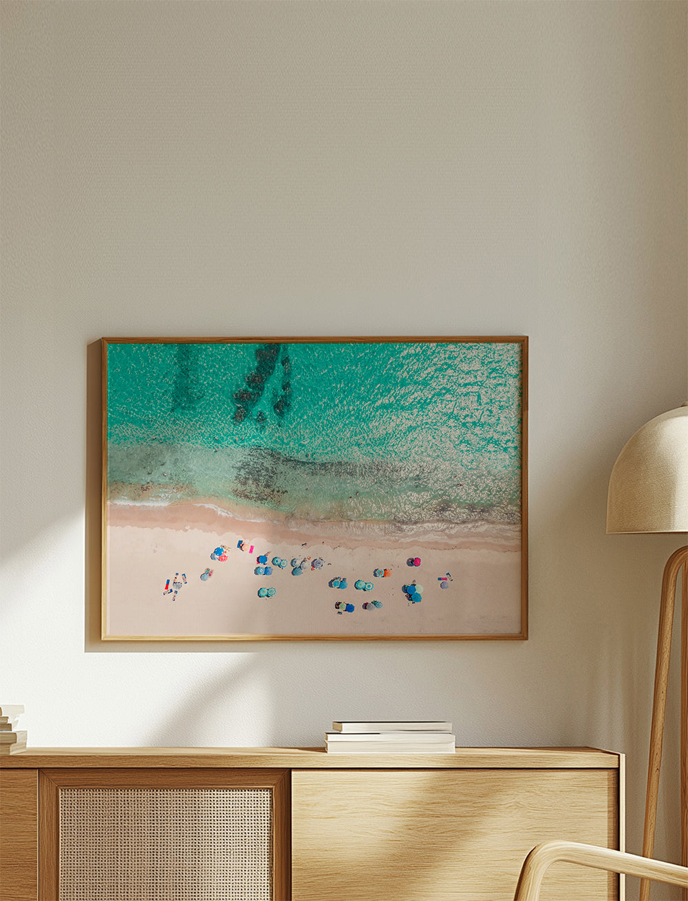 Landskapskonst: flygbild av strand
