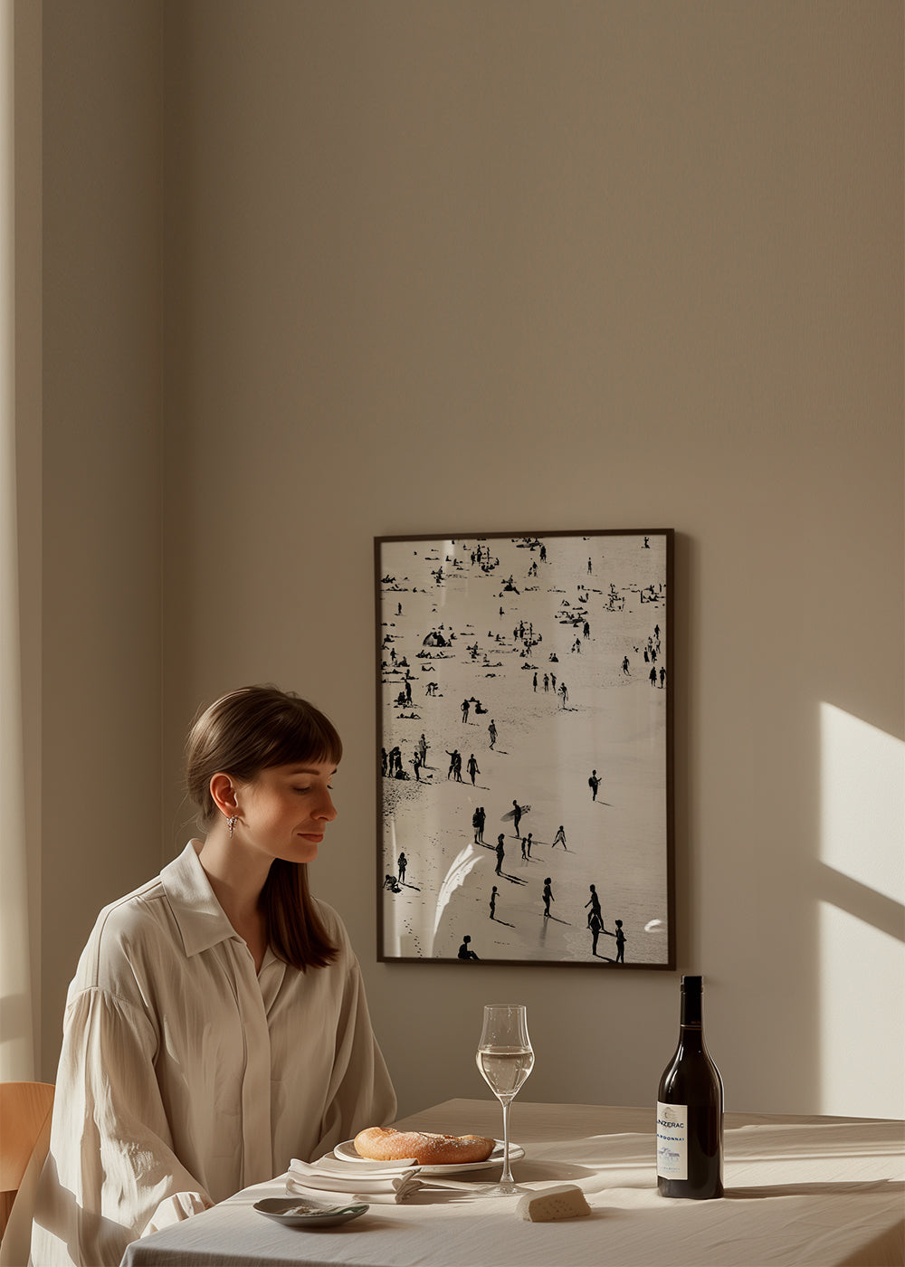 Landskapstavla strand silhuetter