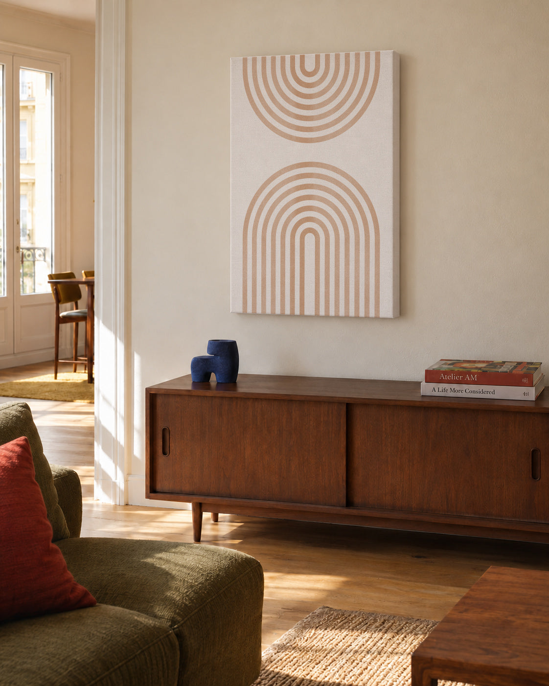 Two Peach Arches - Unframed canvas in an interior