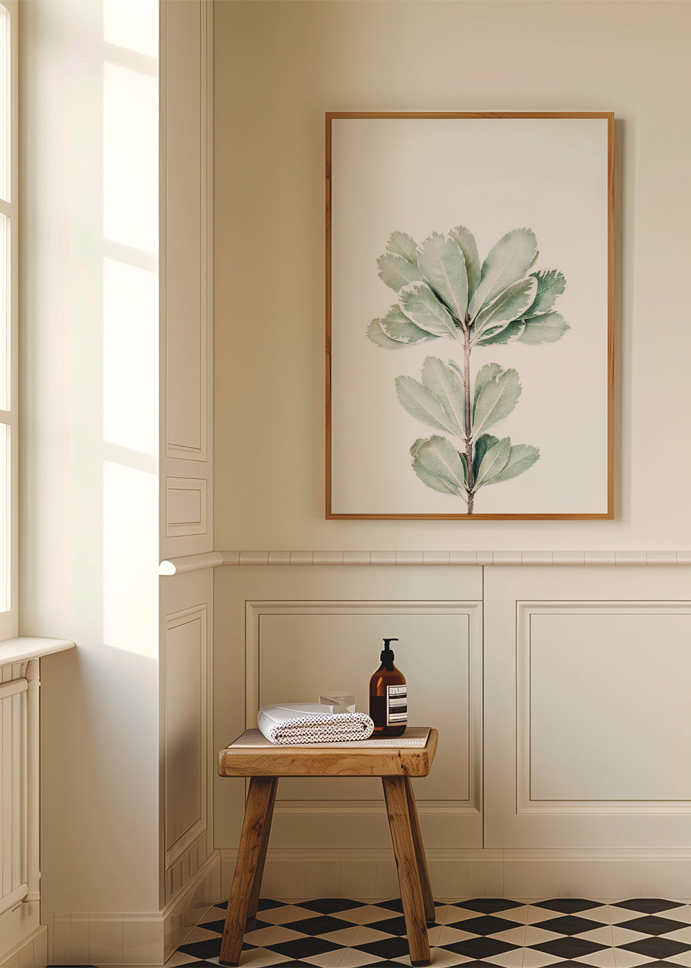 Botanisk poster med isolerad kvist