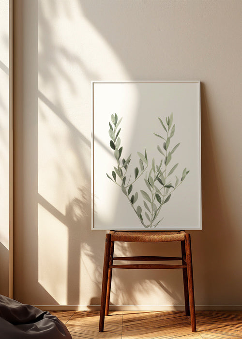 Botanisk poster olivkvist minimal