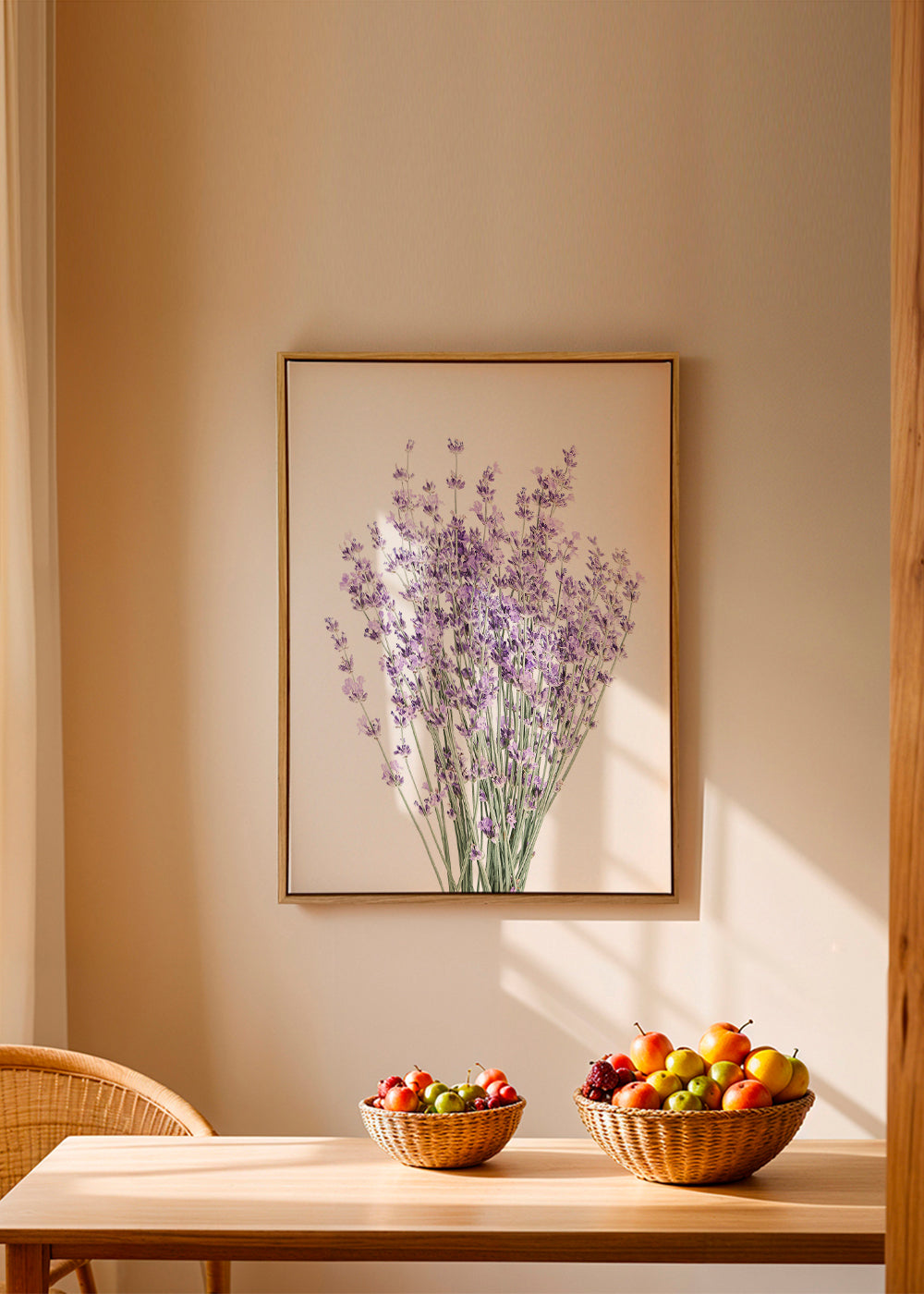 Botanisk print: lavendelbukett