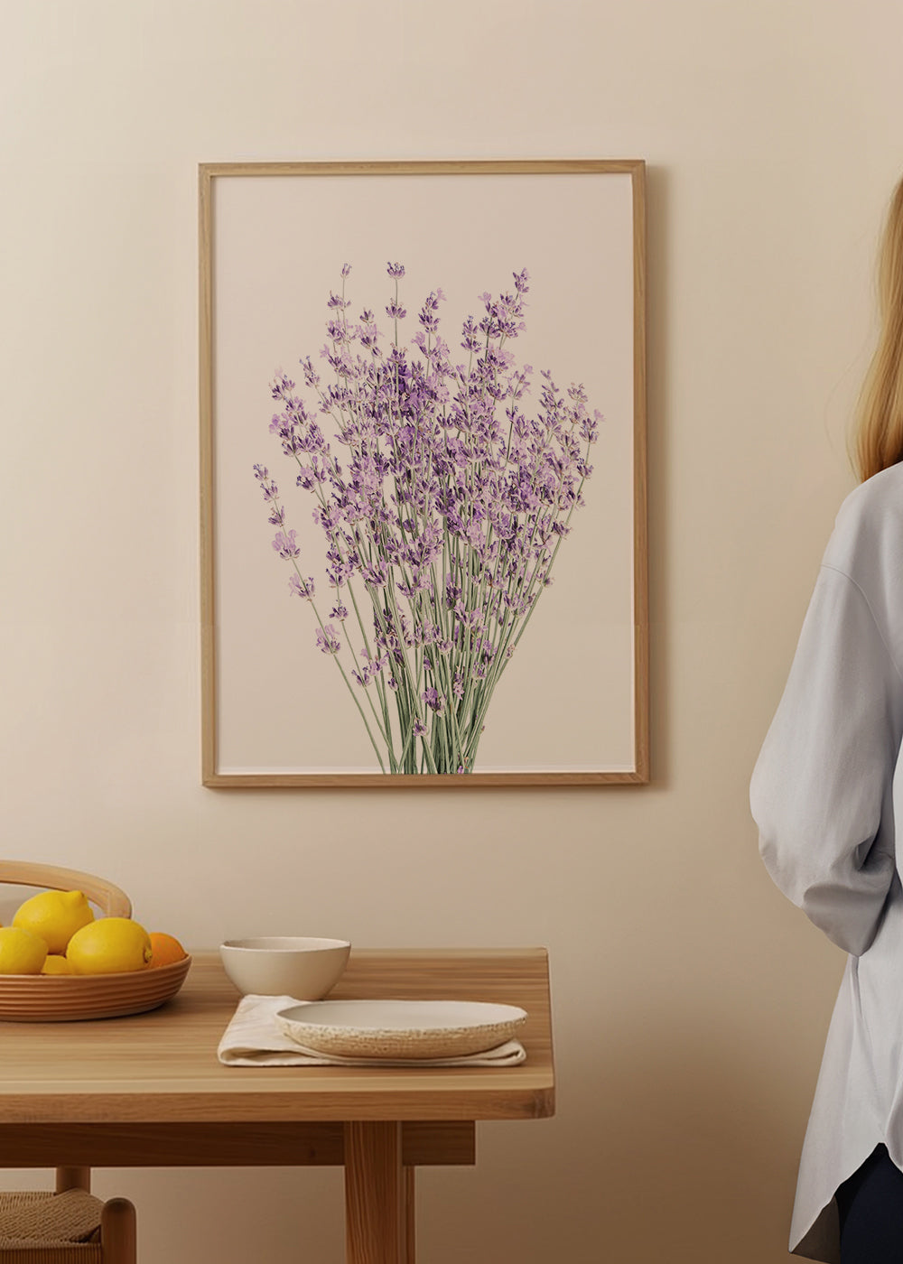 Botanisk print: lavendelbukett