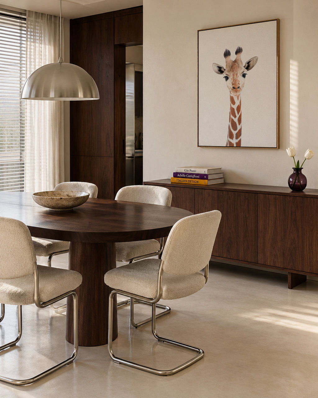 Baby Giraffe - Framed canvas in an interior