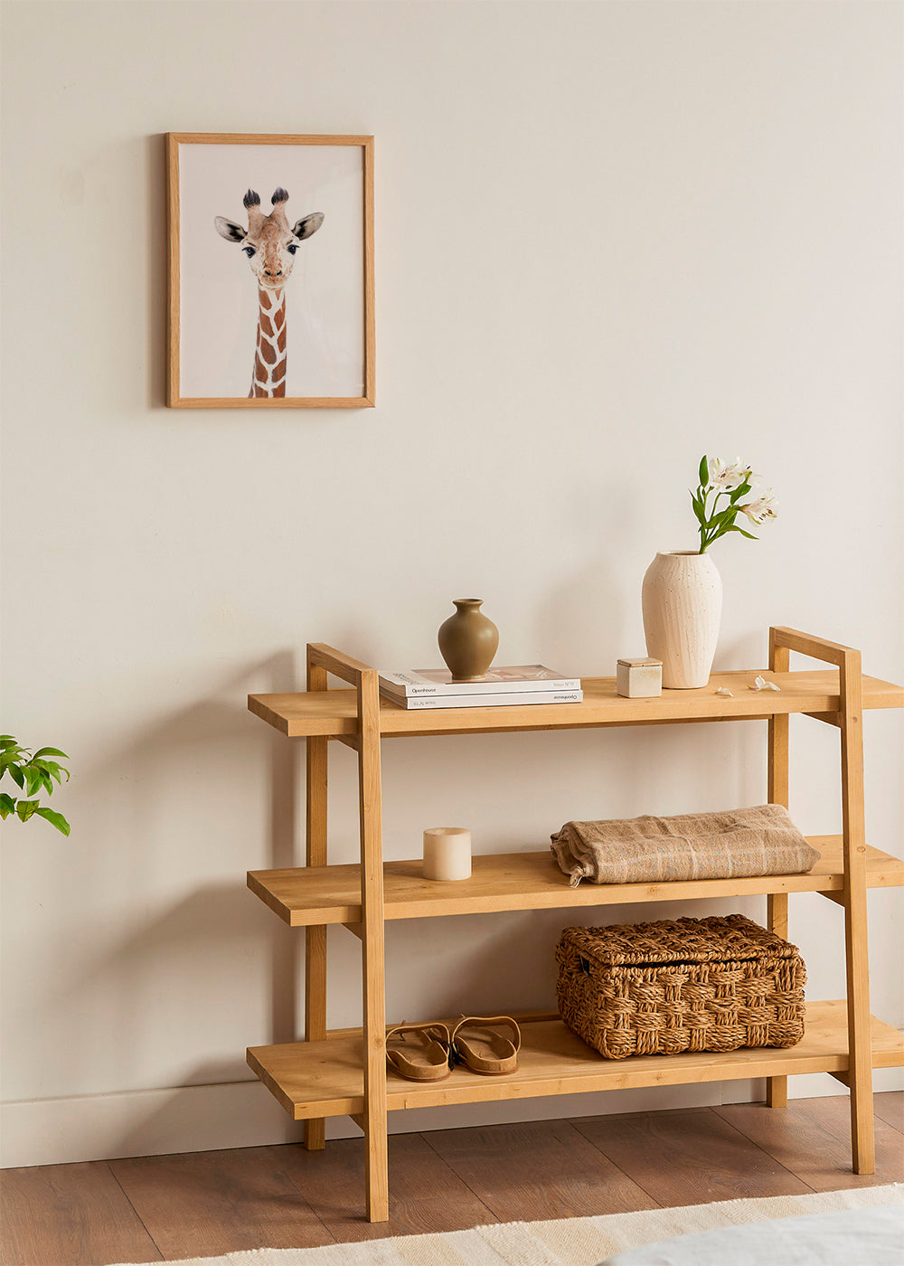 Poster giraff porträtt mot vit bakgrund