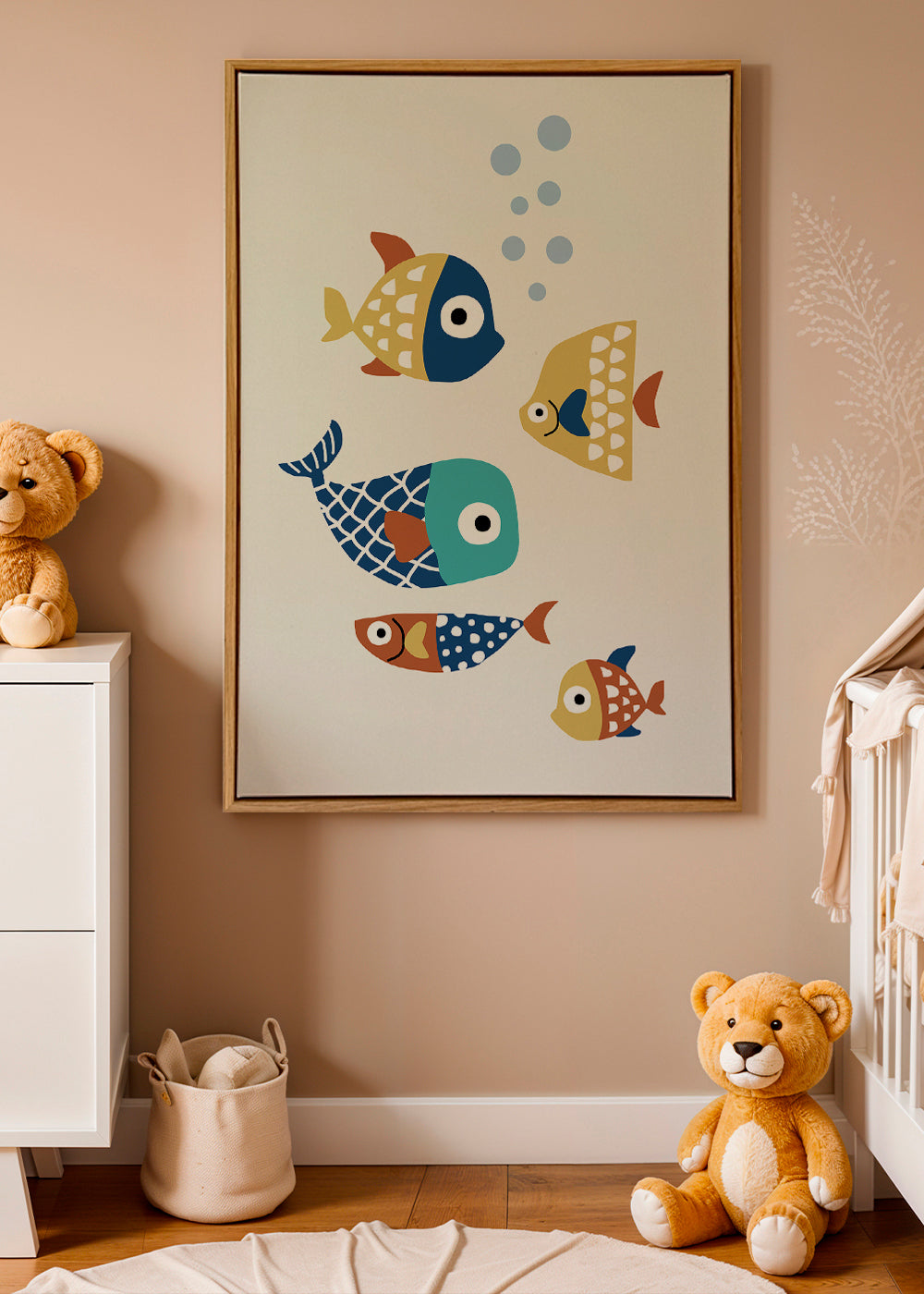 Barnposter med lekfulla fiskar