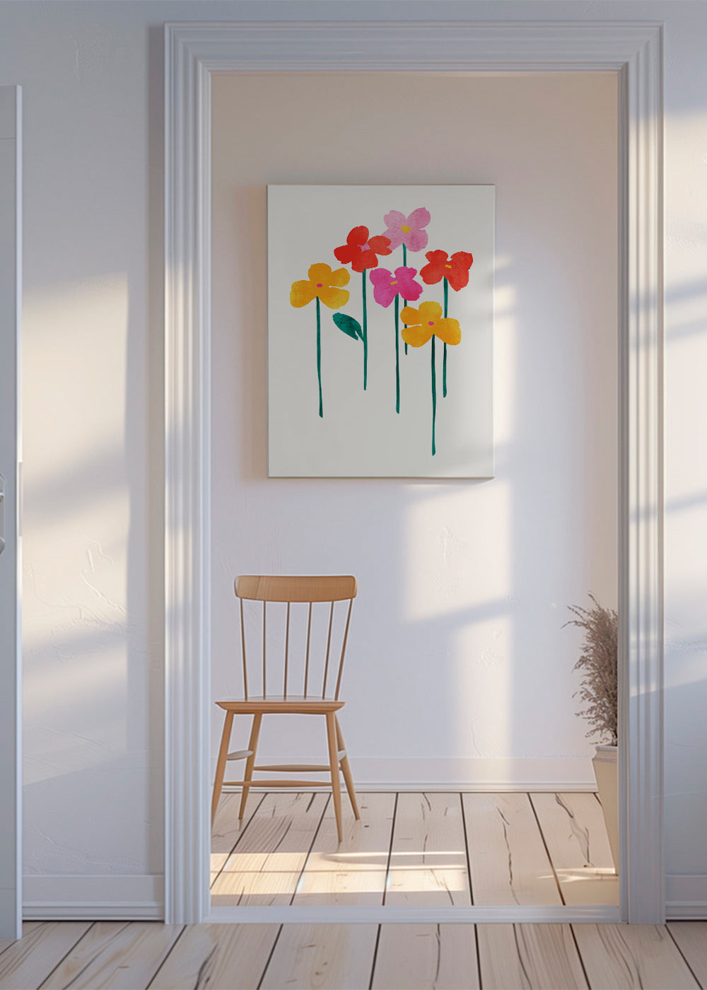 Botanisk poster lekfulla akvarellblommor