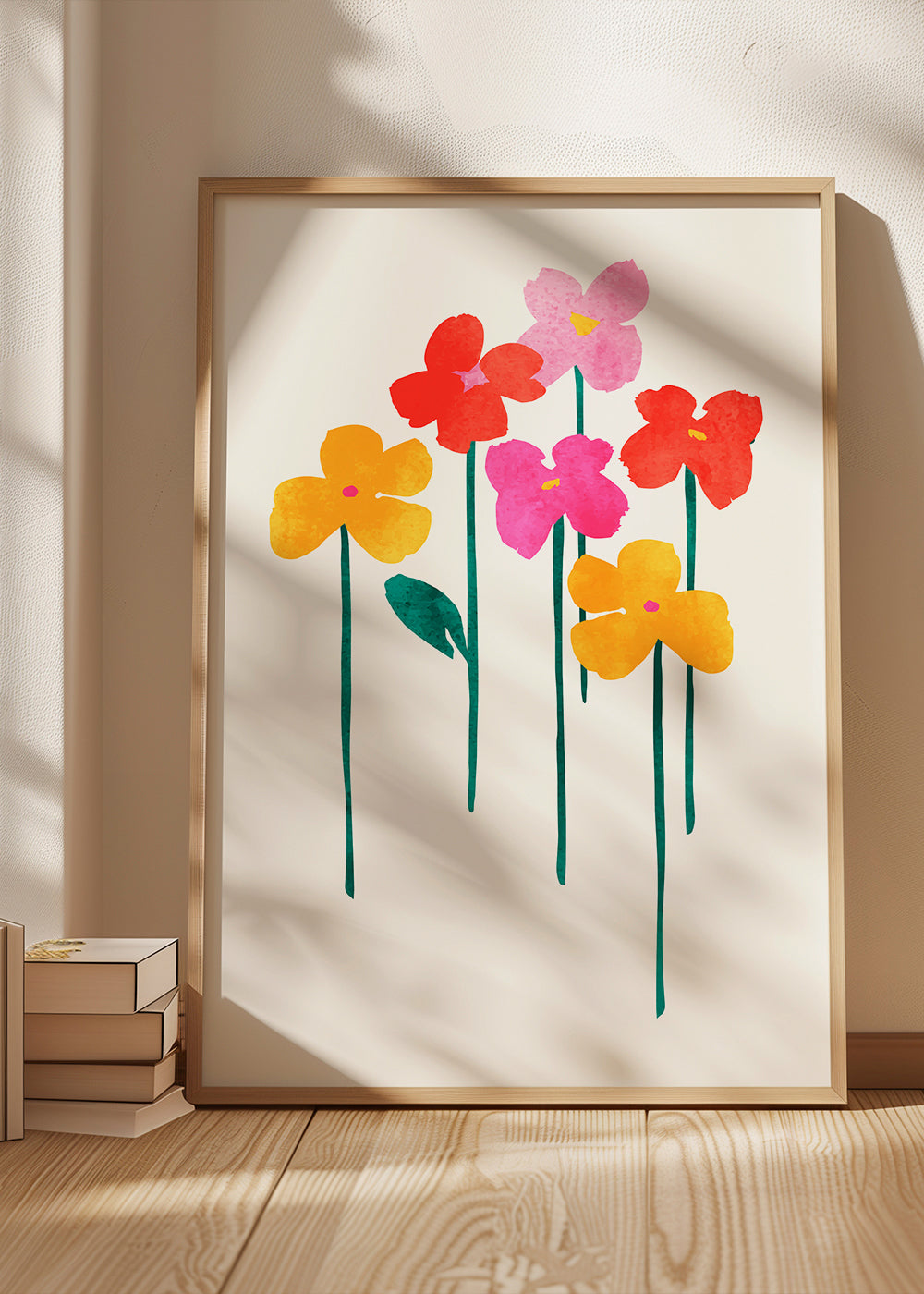 Botanisk poster lekfulla akvarellblommor