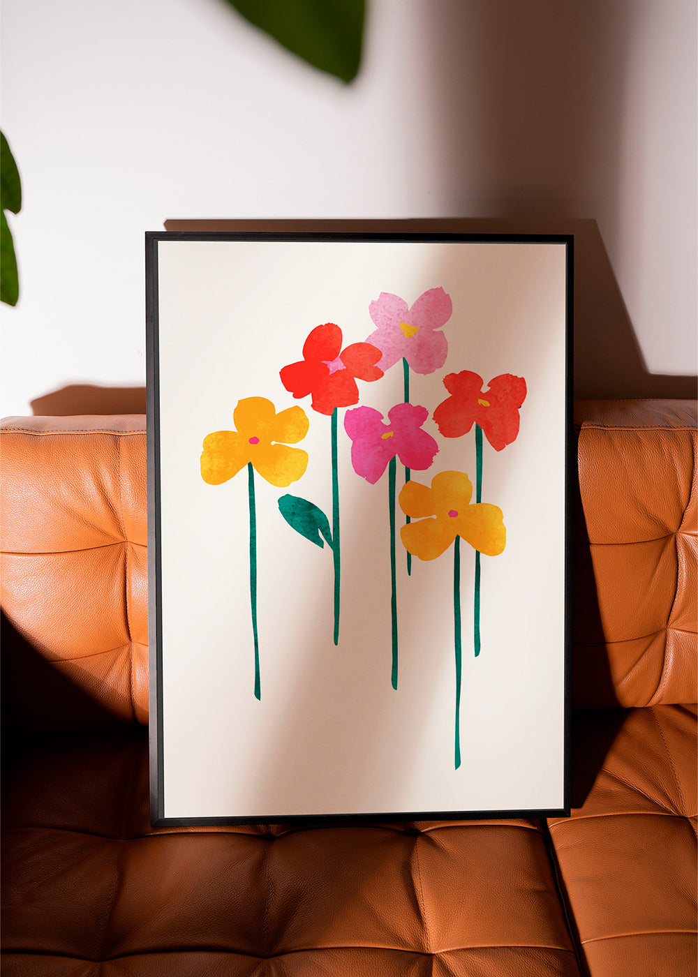 Botanisk poster lekfulla akvarellblommor