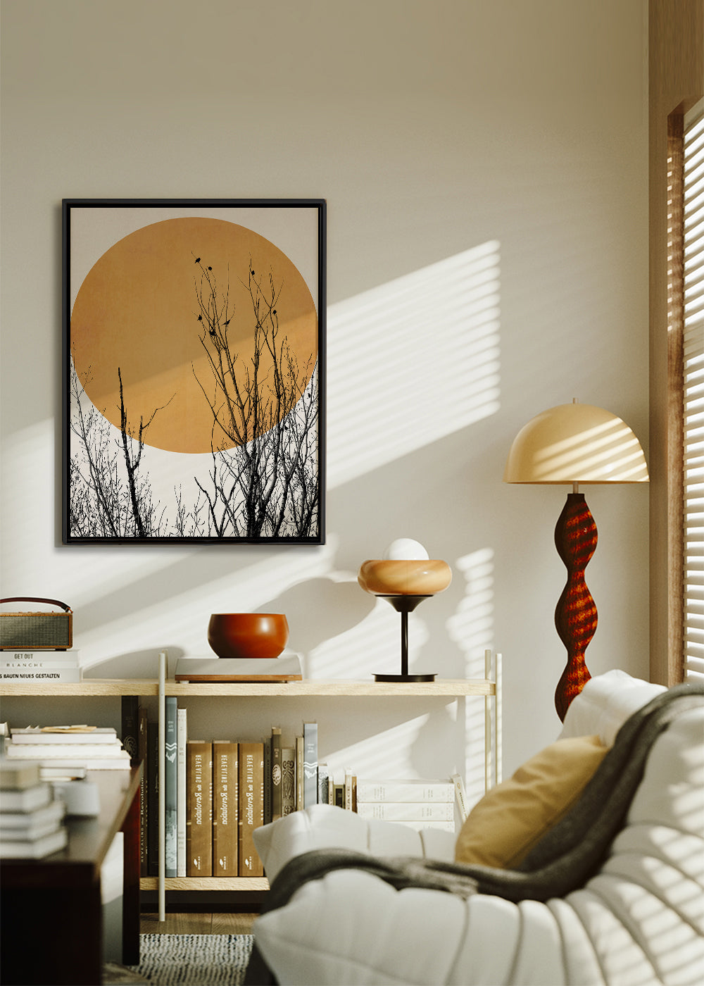Botanisk poster ocker sol