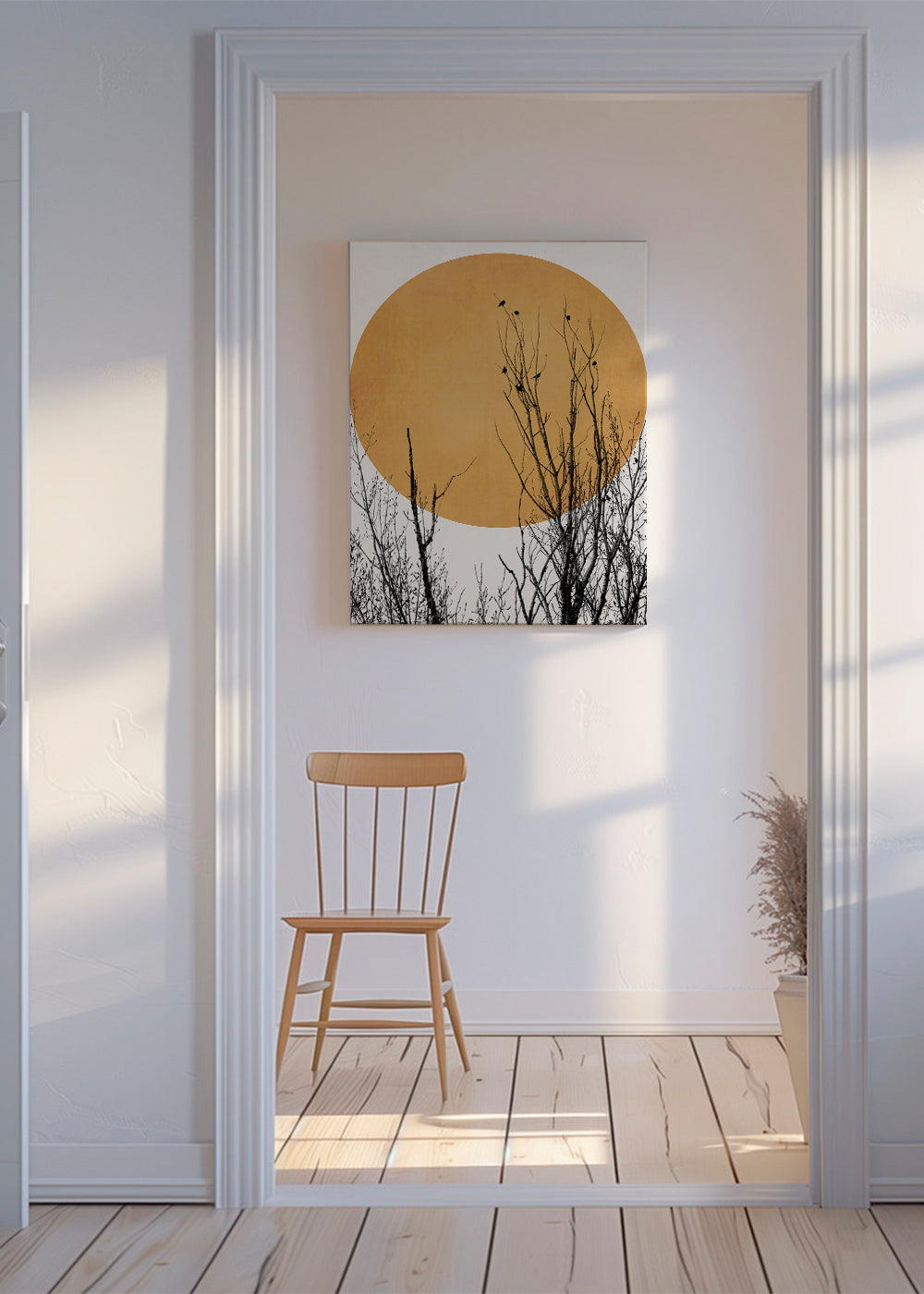 Botanisk poster ocker sol