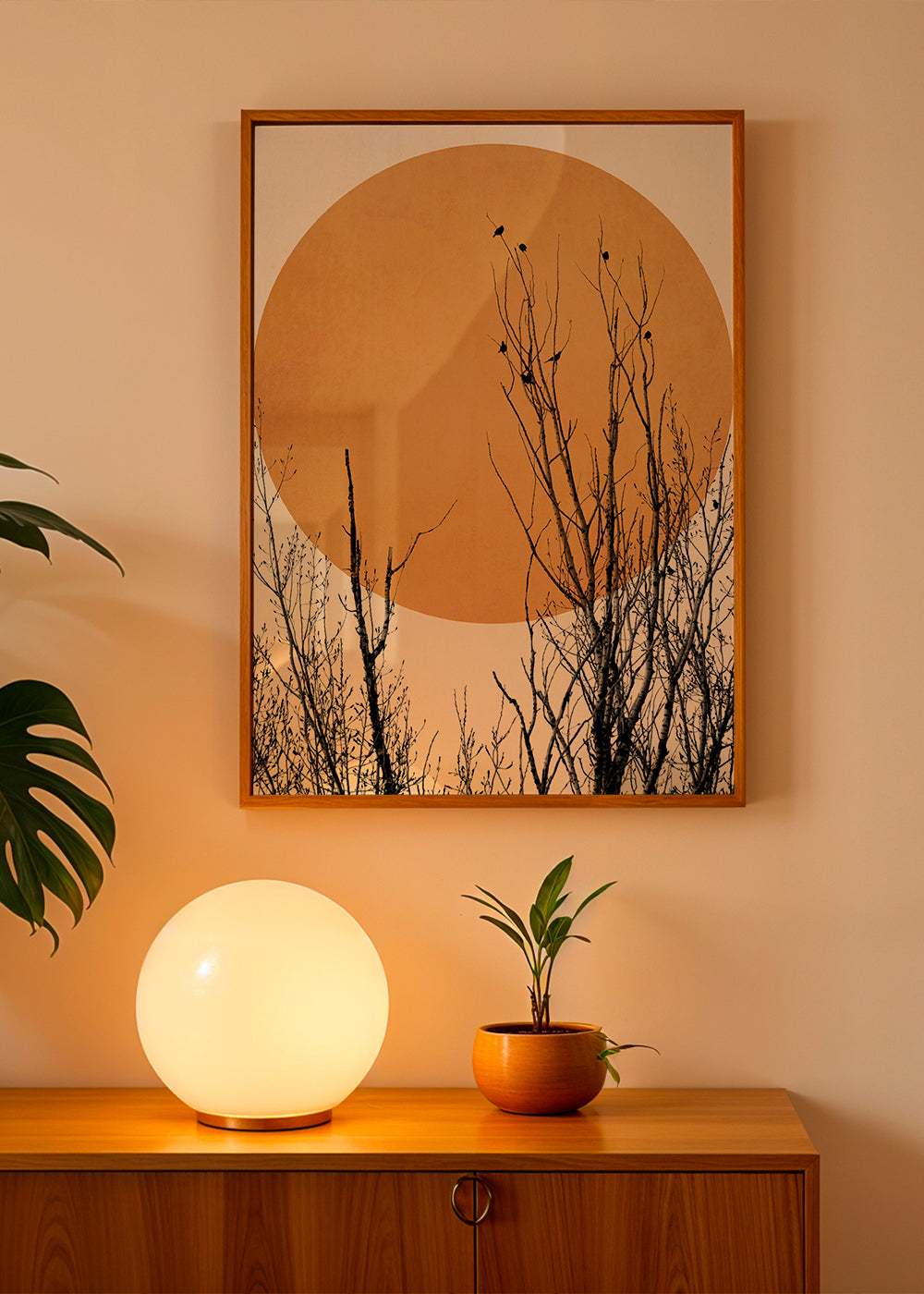 Botanisk poster ocker sol