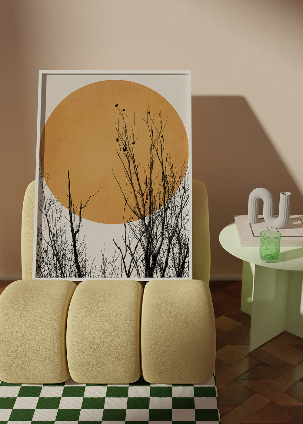 Botanisk poster ocker sol