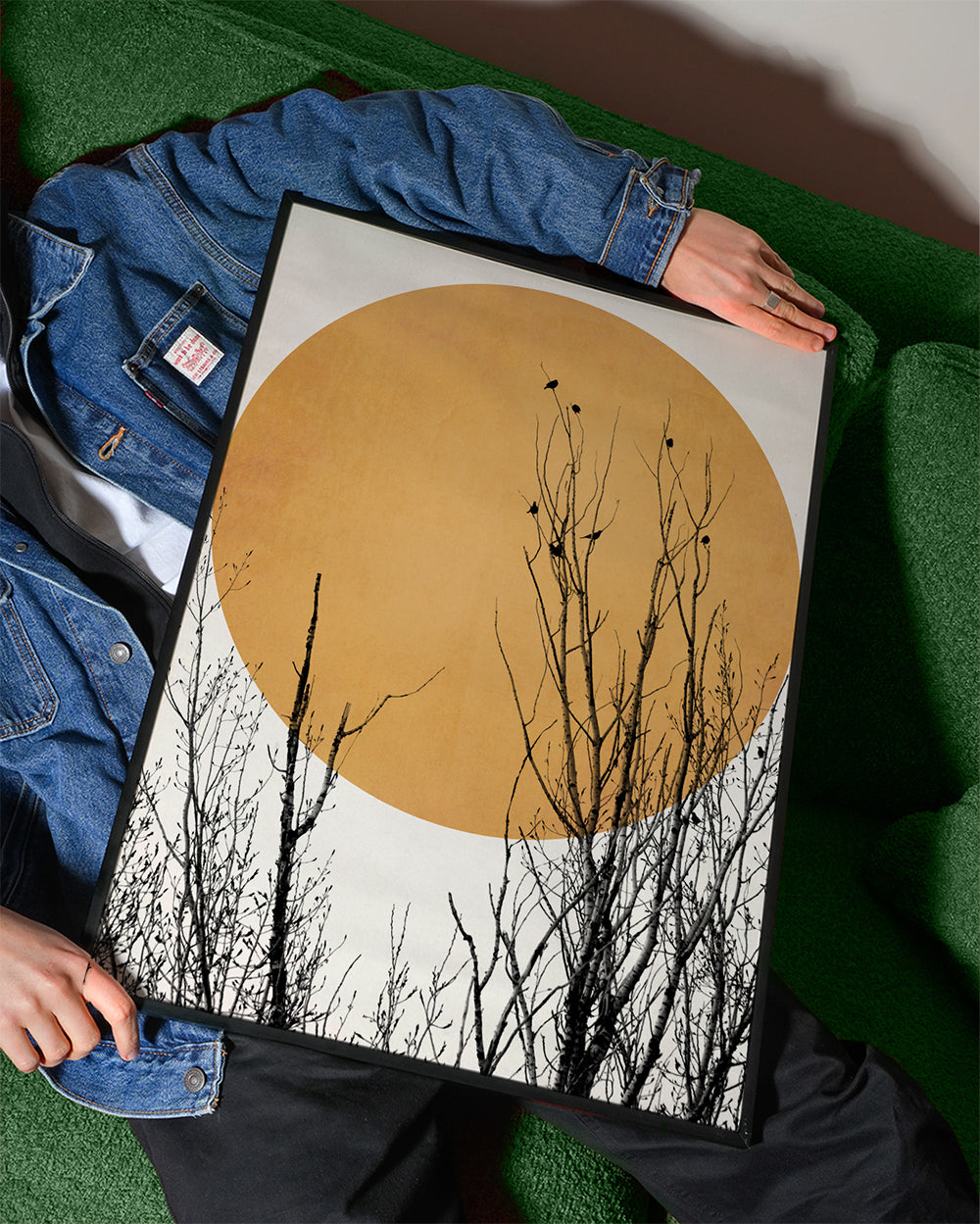 Botanisk poster ocker sol