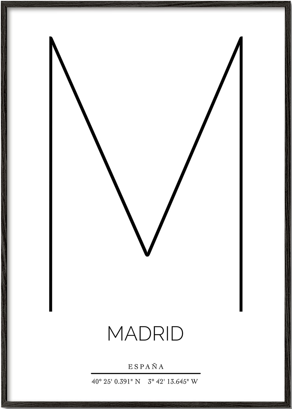 Stadsposter Madrid med minimalistiskt M