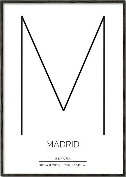 Stadsposter Madrid med minimalistiskt M