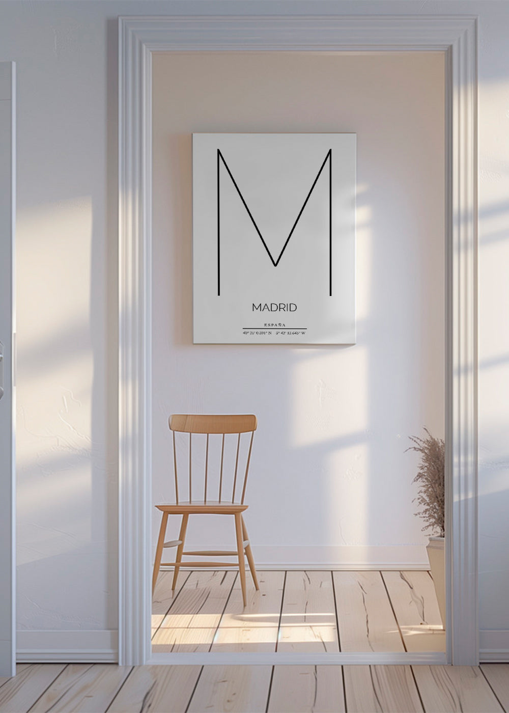 Stadsposter Madrid med minimalistiskt M