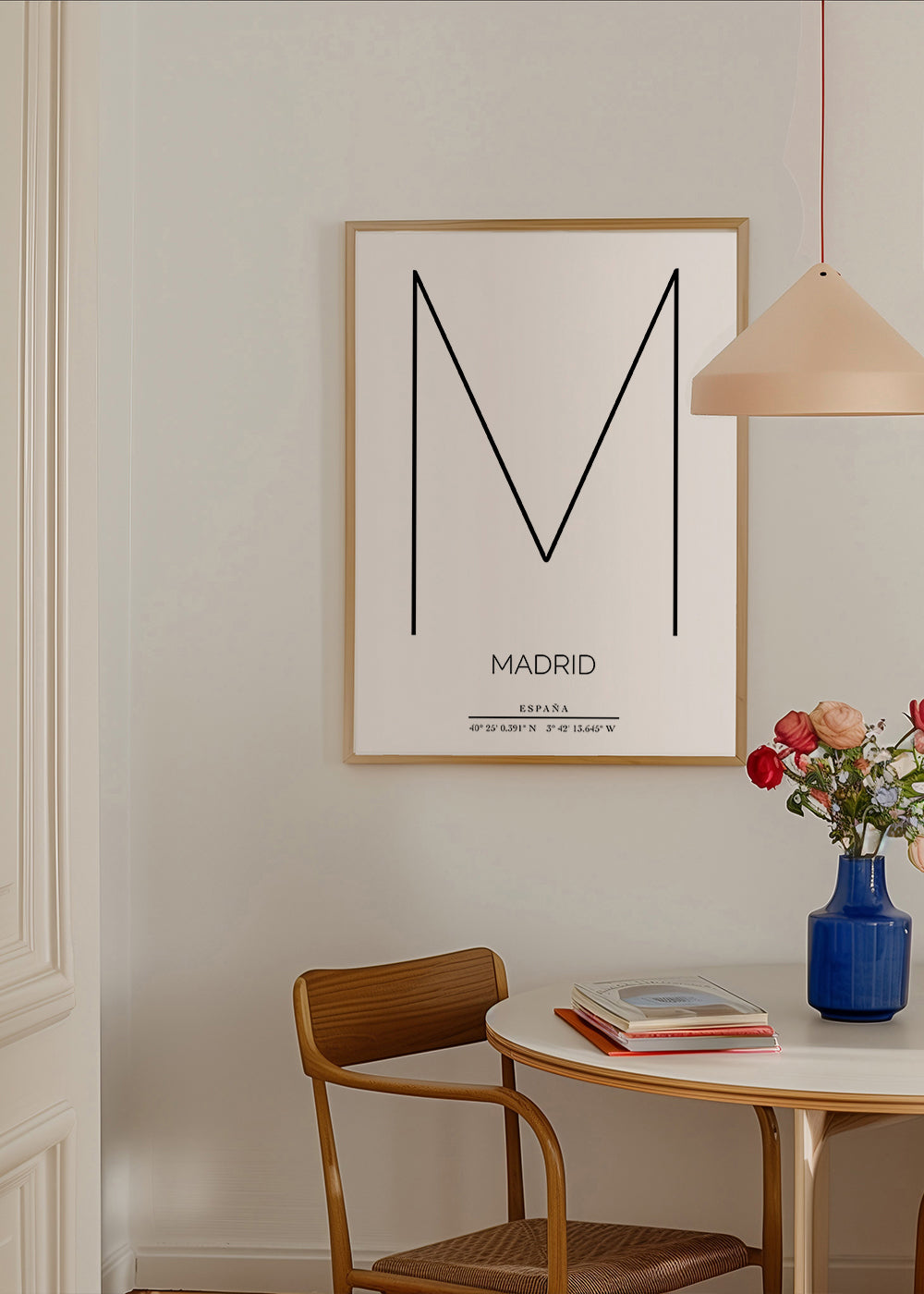 Stadsposter Madrid med minimalistiskt M