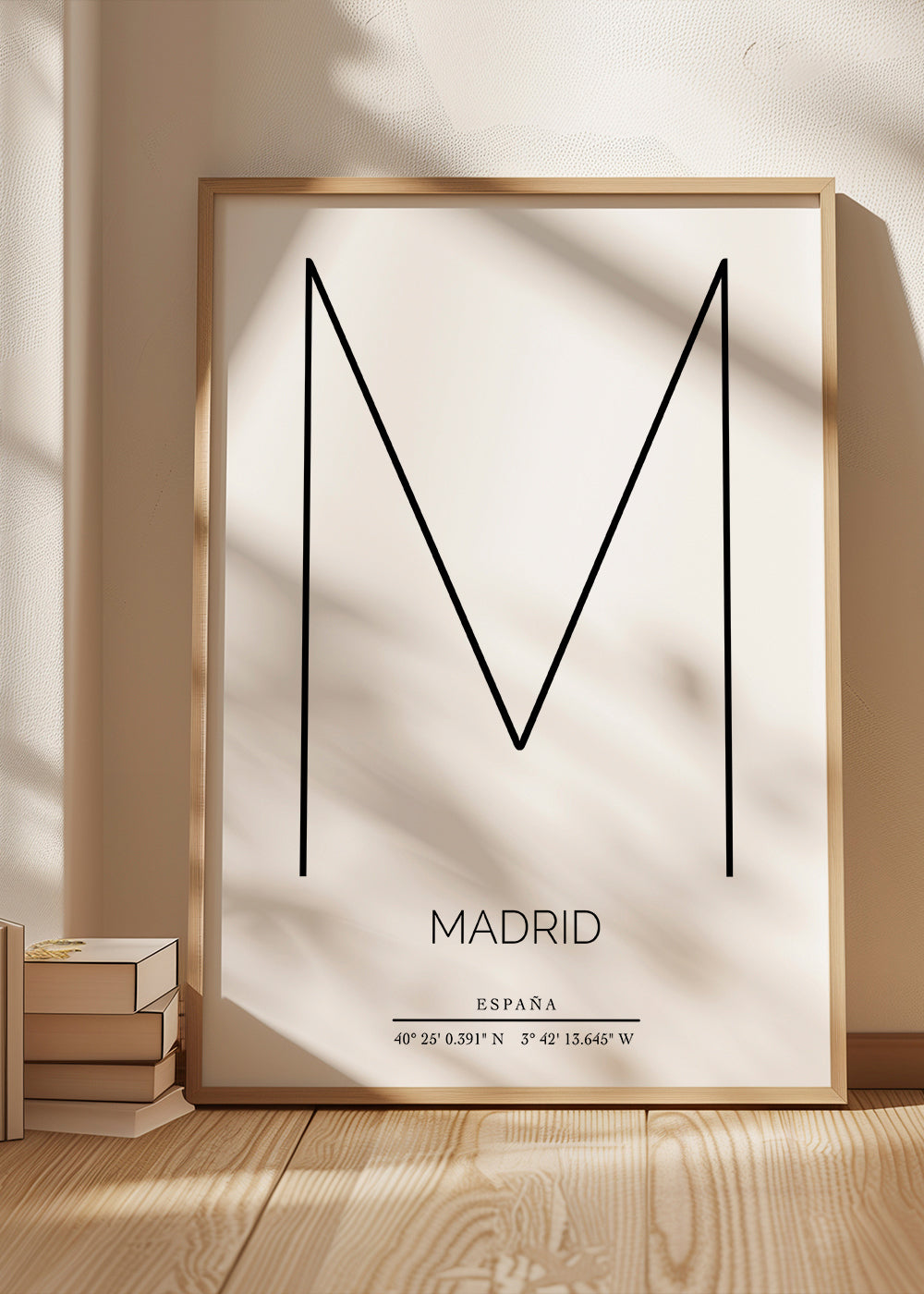 Stadsposter Madrid med minimalistiskt M