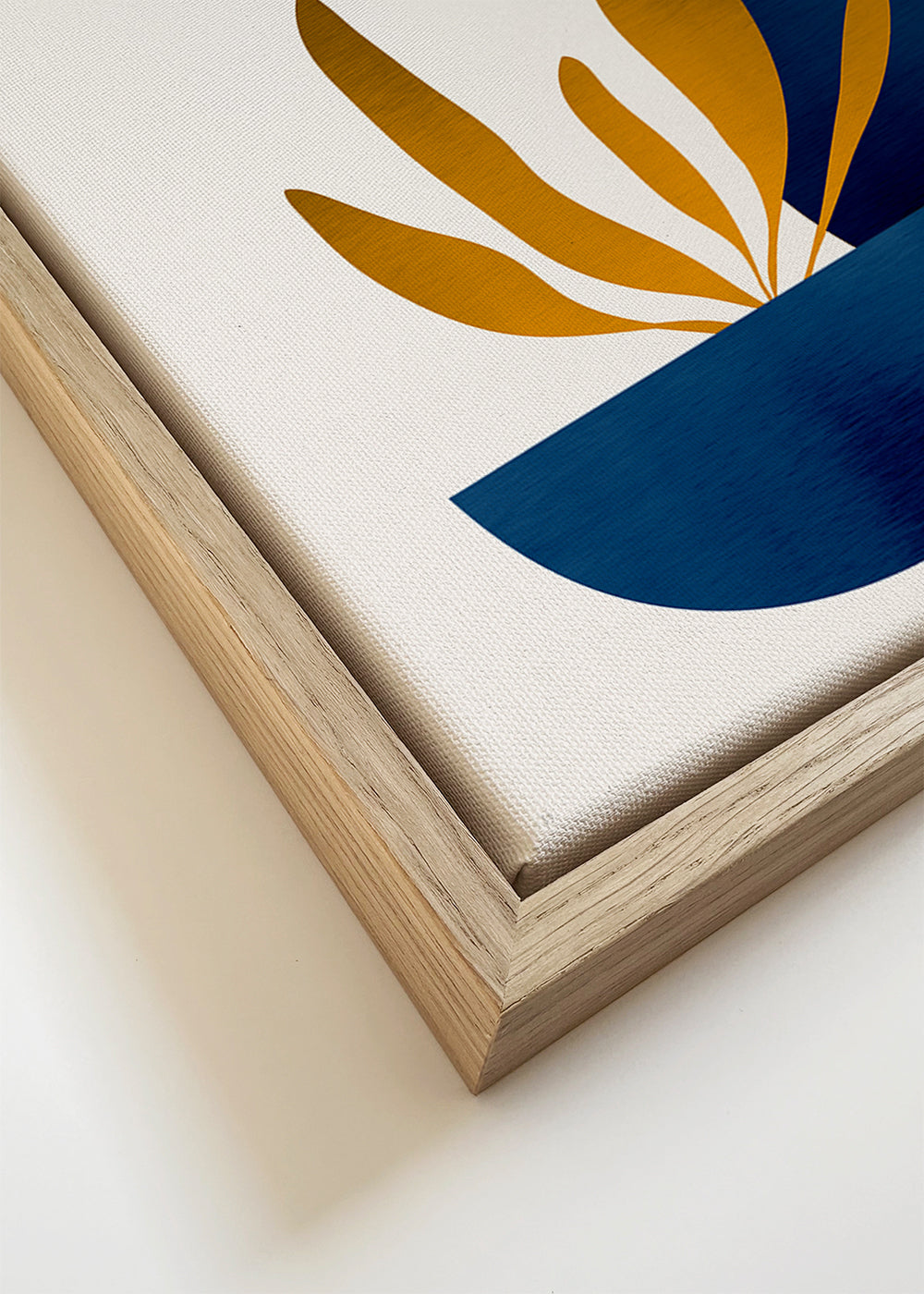 Botanisk poster gyllene blad och blå vas