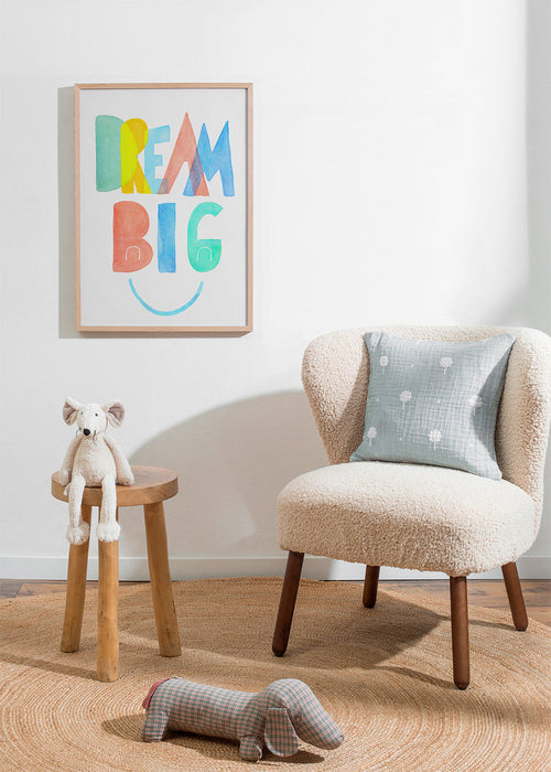 Typografisk akvarell 'Dream Big' illustration