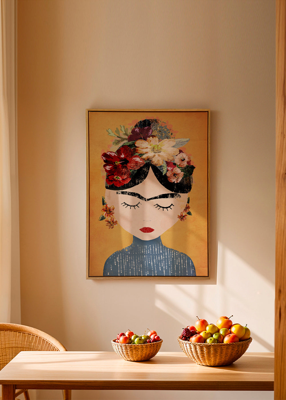 Illustration Frida med blomsterkrona