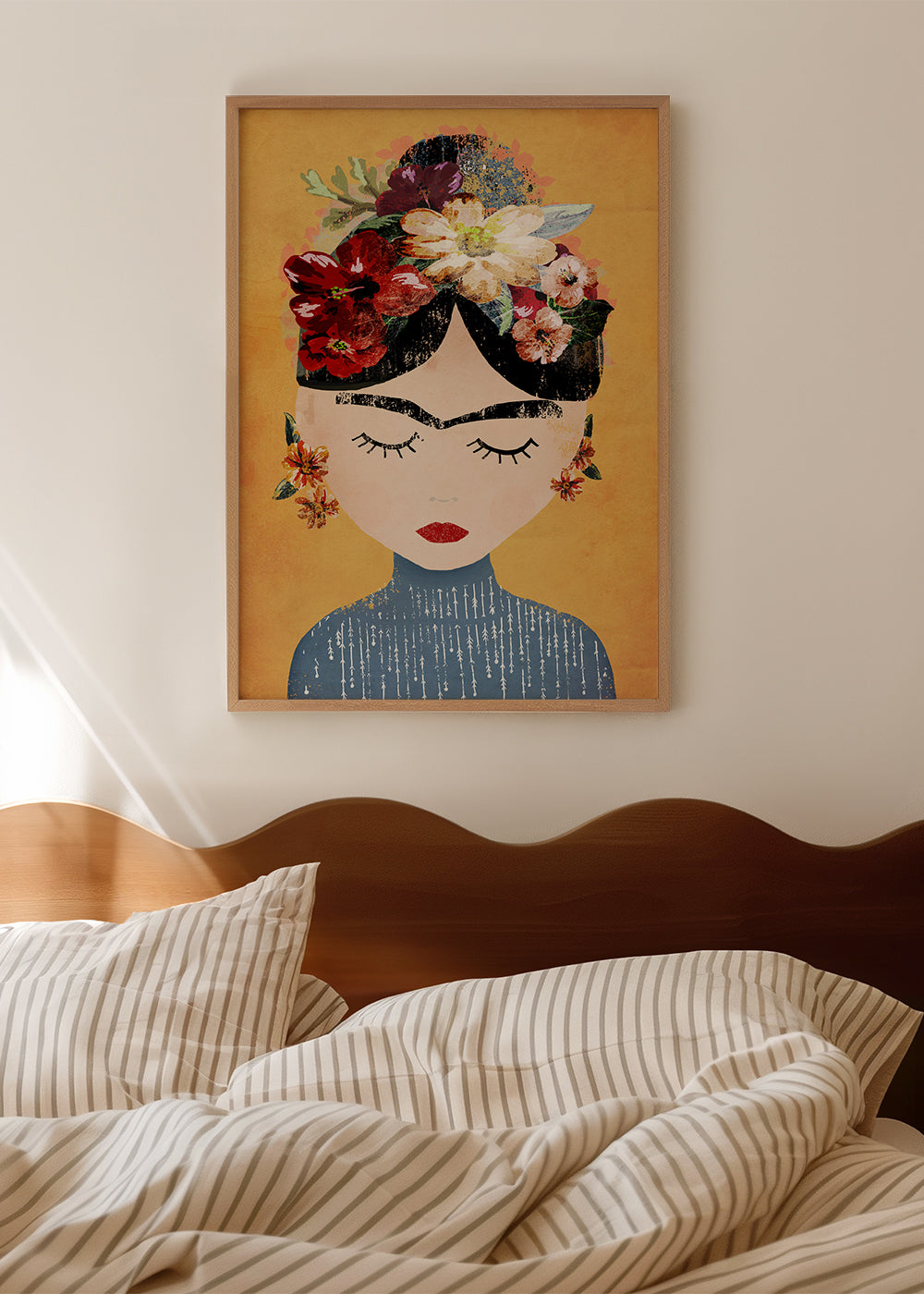 Illustration Frida med blomsterkrona