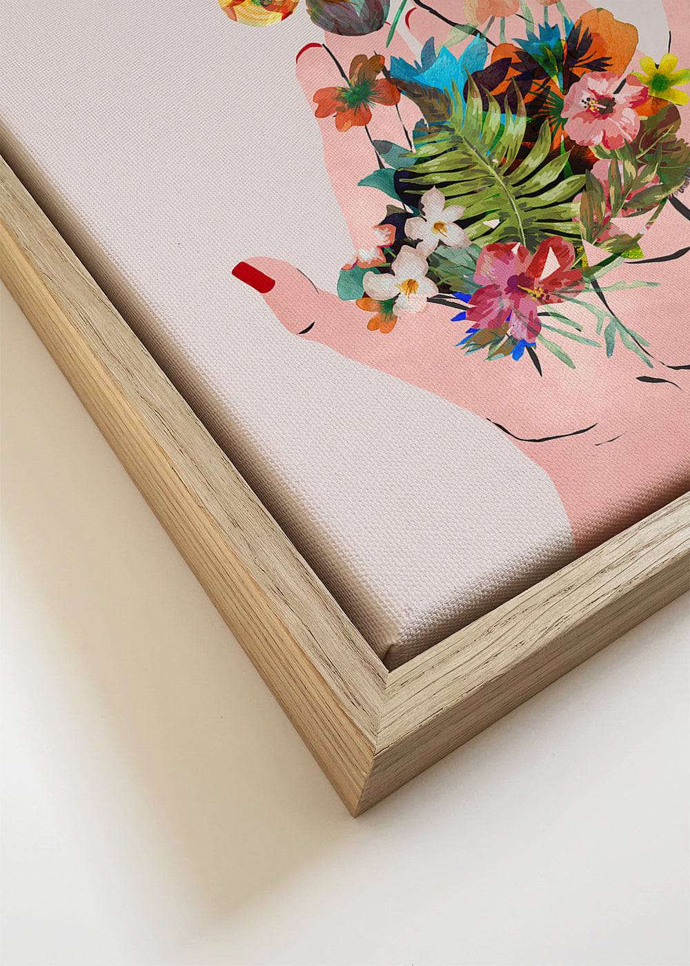 Botanisk print händer och blommor collage