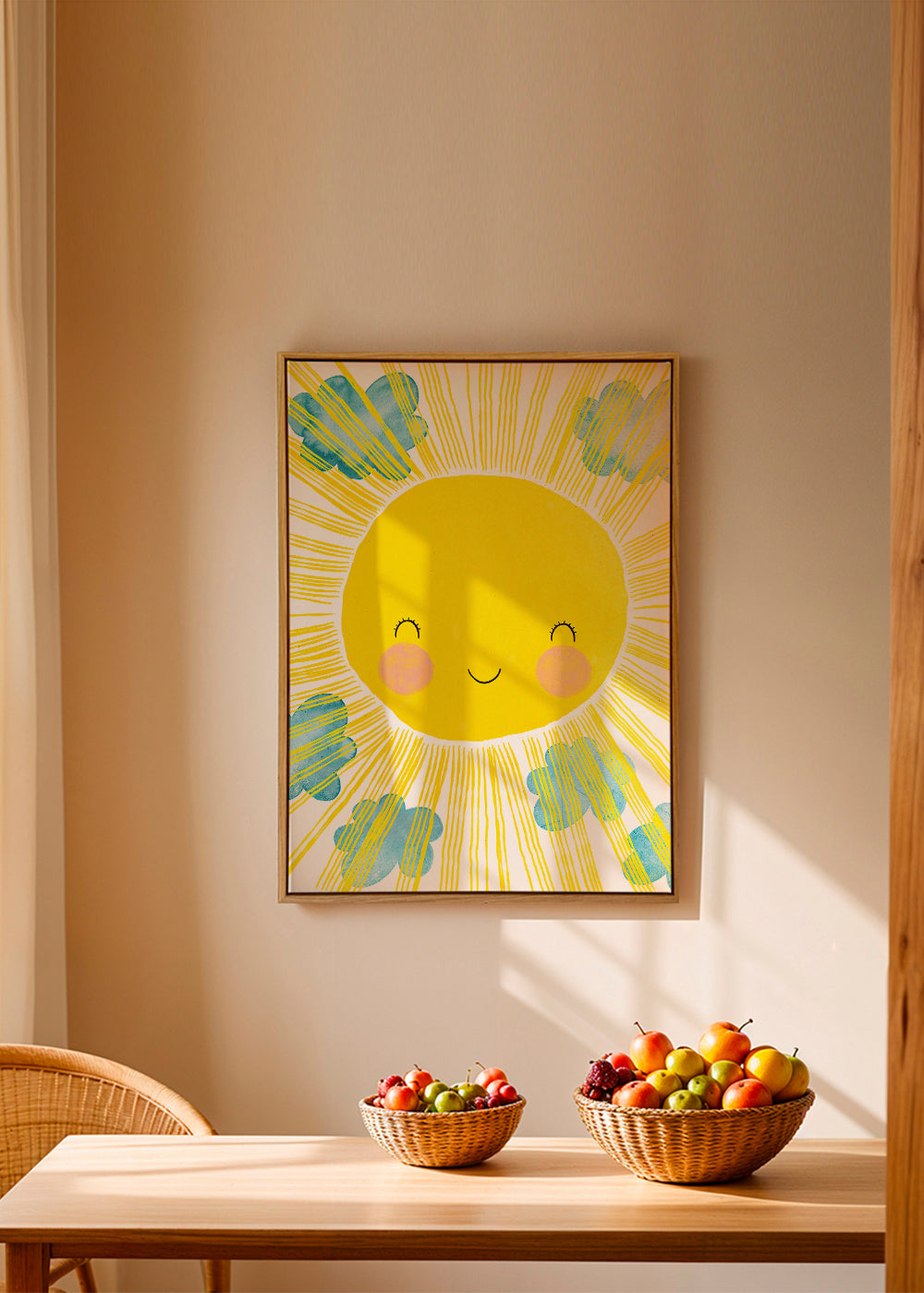 Barnposter leende sol