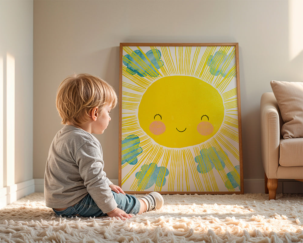Barnposter leende sol