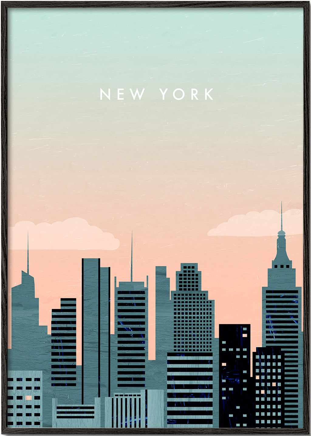 Reseaffisch New York skyline illustration