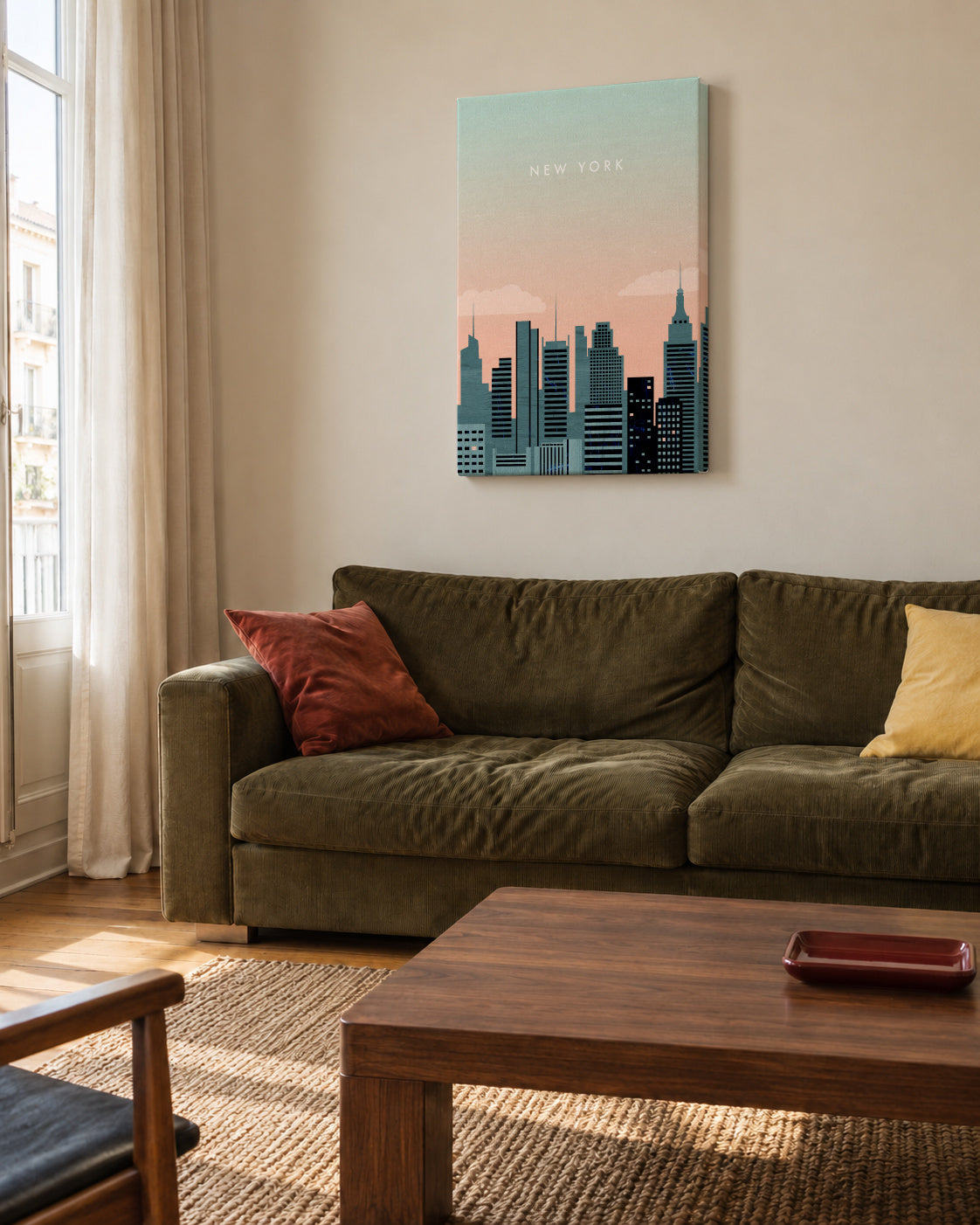 New York - Unframed canvas in an interior