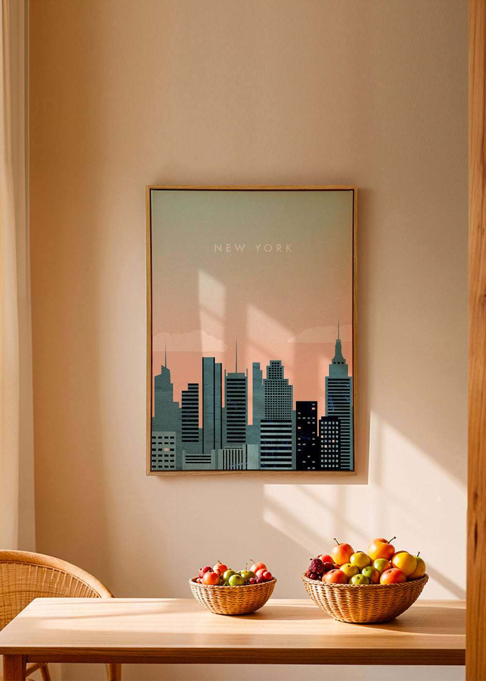 Reseaffisch New York skyline illustration