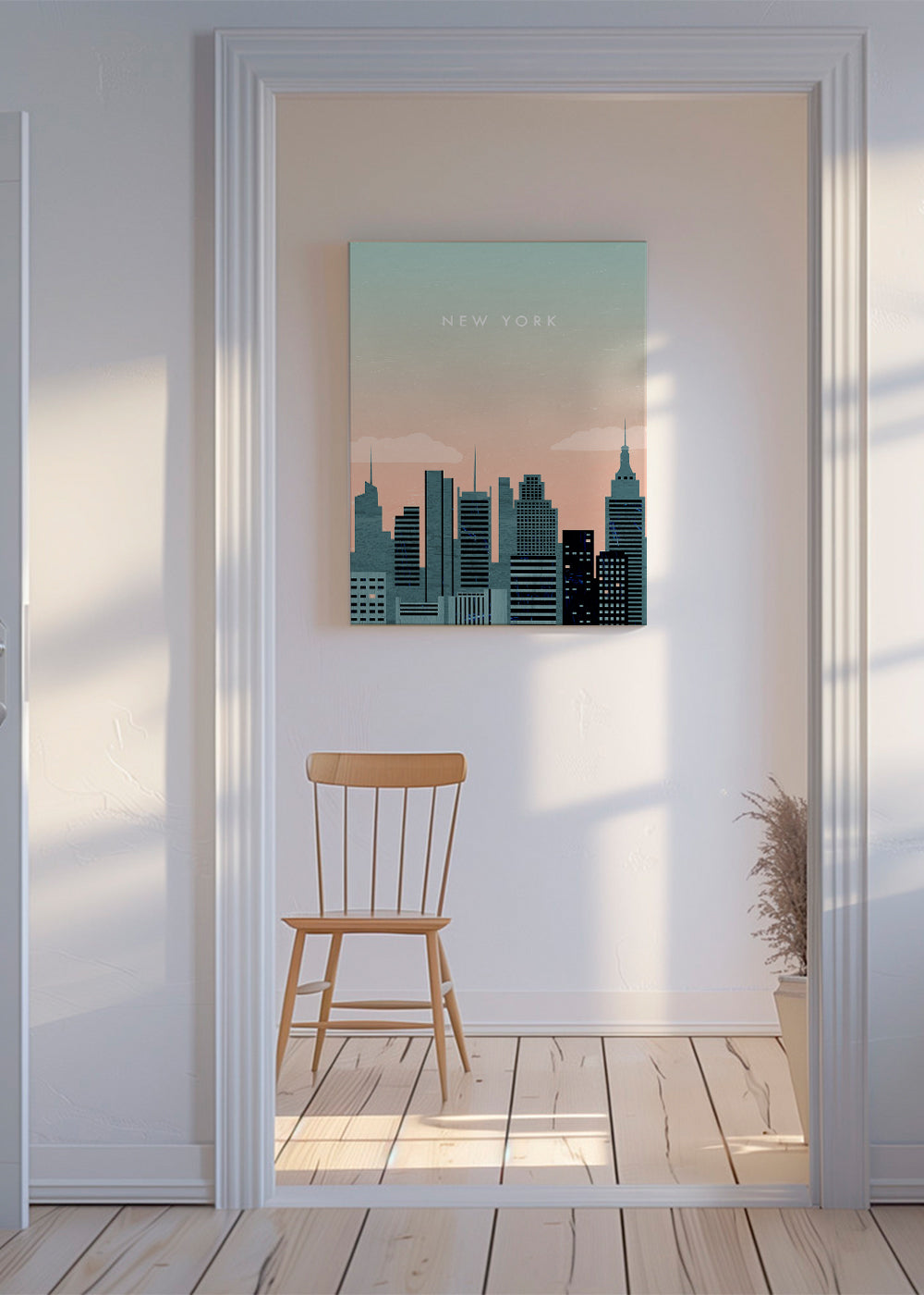 Reseaffisch New York skyline illustration
