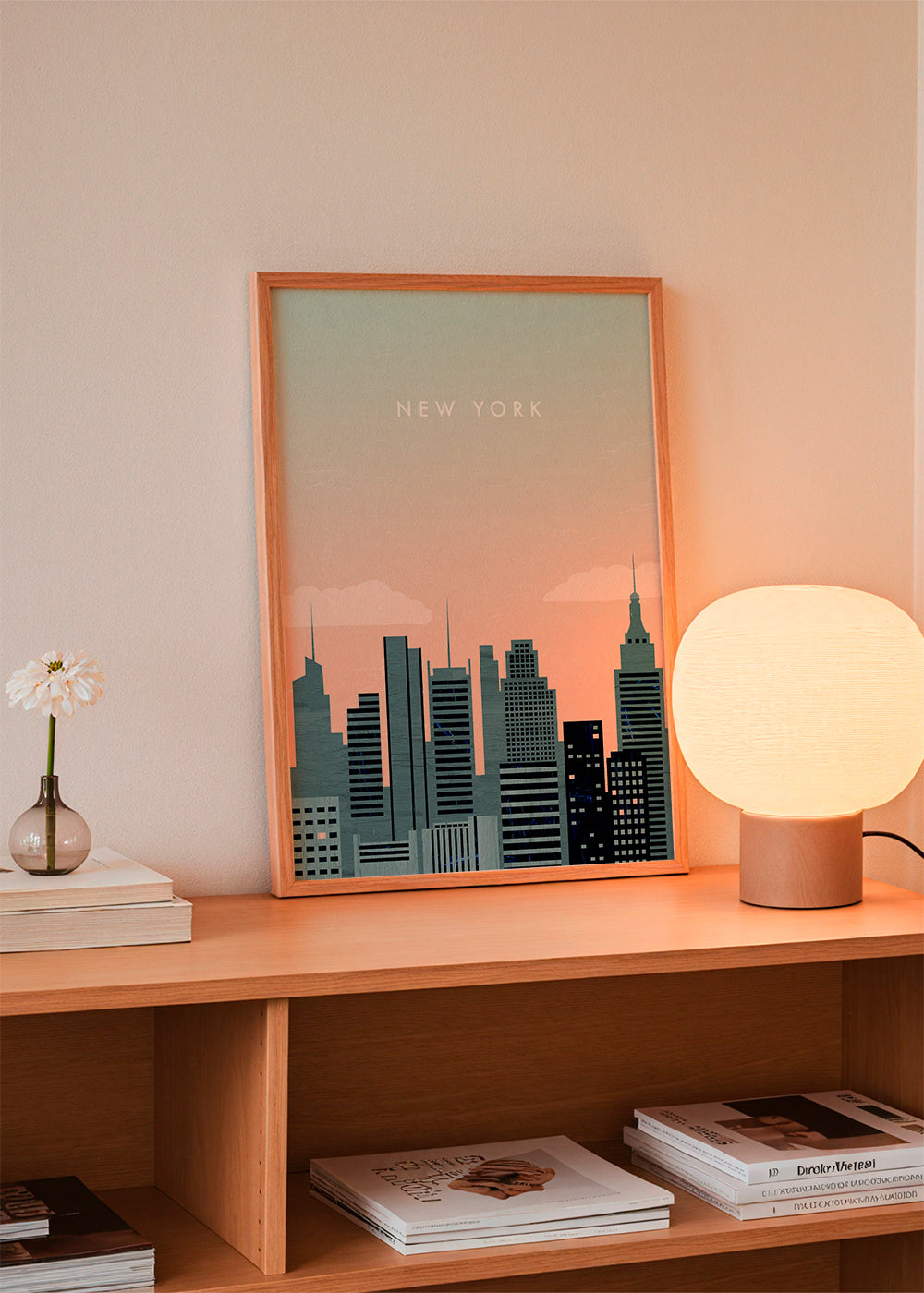 Reseaffisch New York skyline illustration