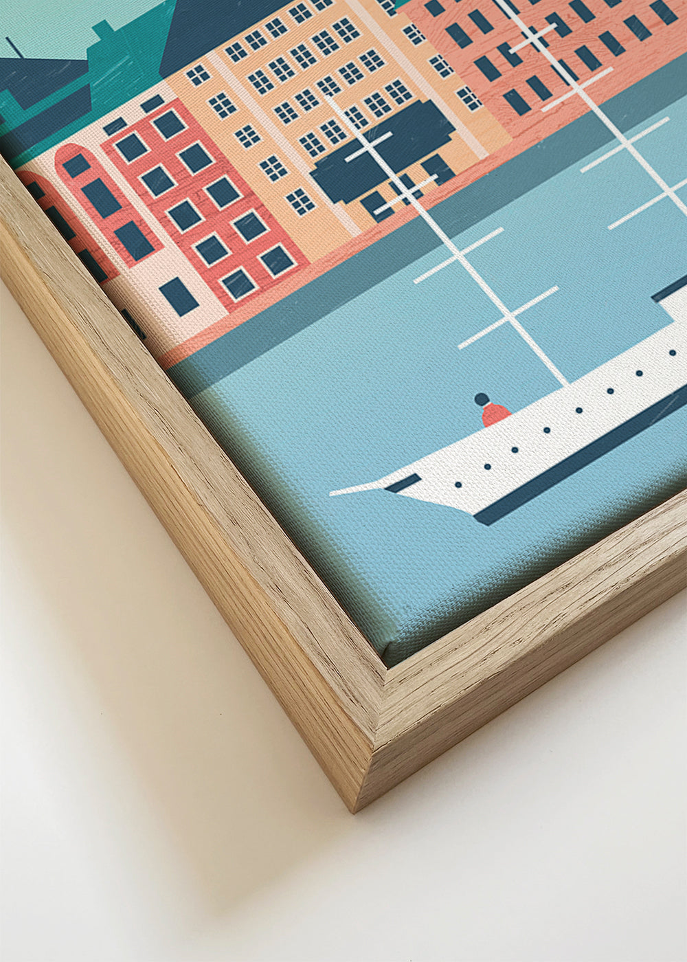Poster Stockholm hamn med båtar
