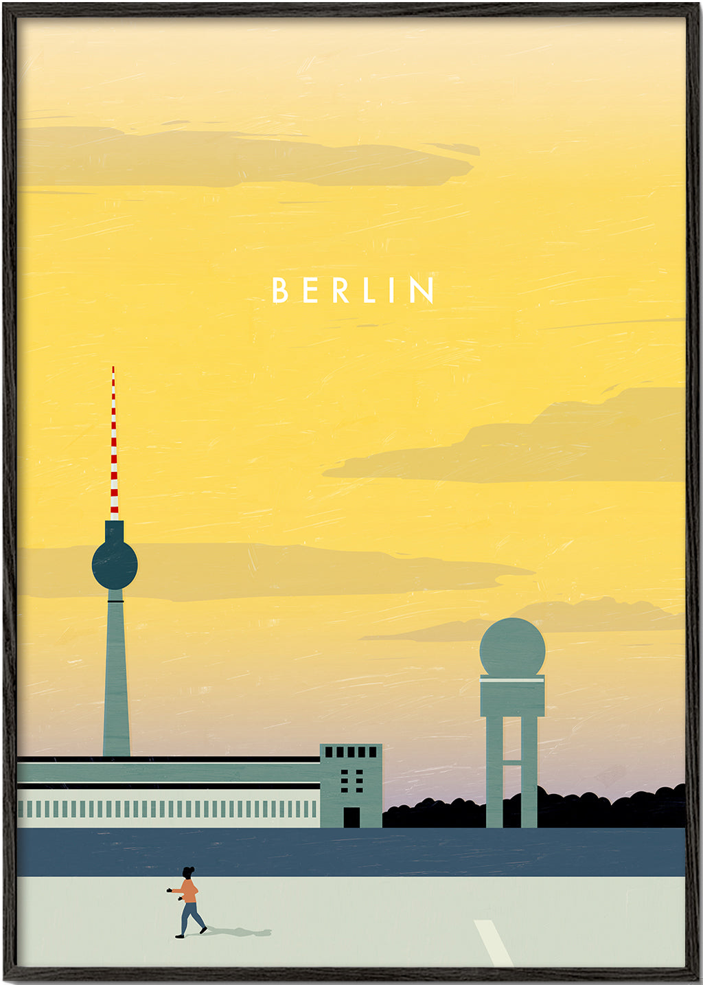 Reseaffisch Berlin skyline minimalistisk