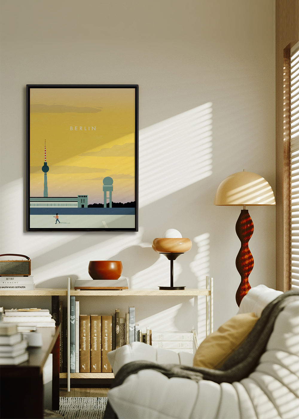 Reseaffisch Berlin skyline minimalistisk