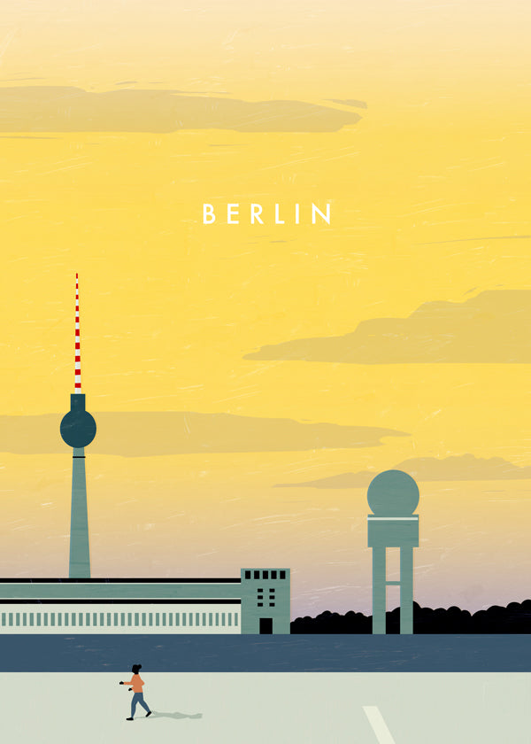 Reseaffisch Berlin skyline minimalistisk