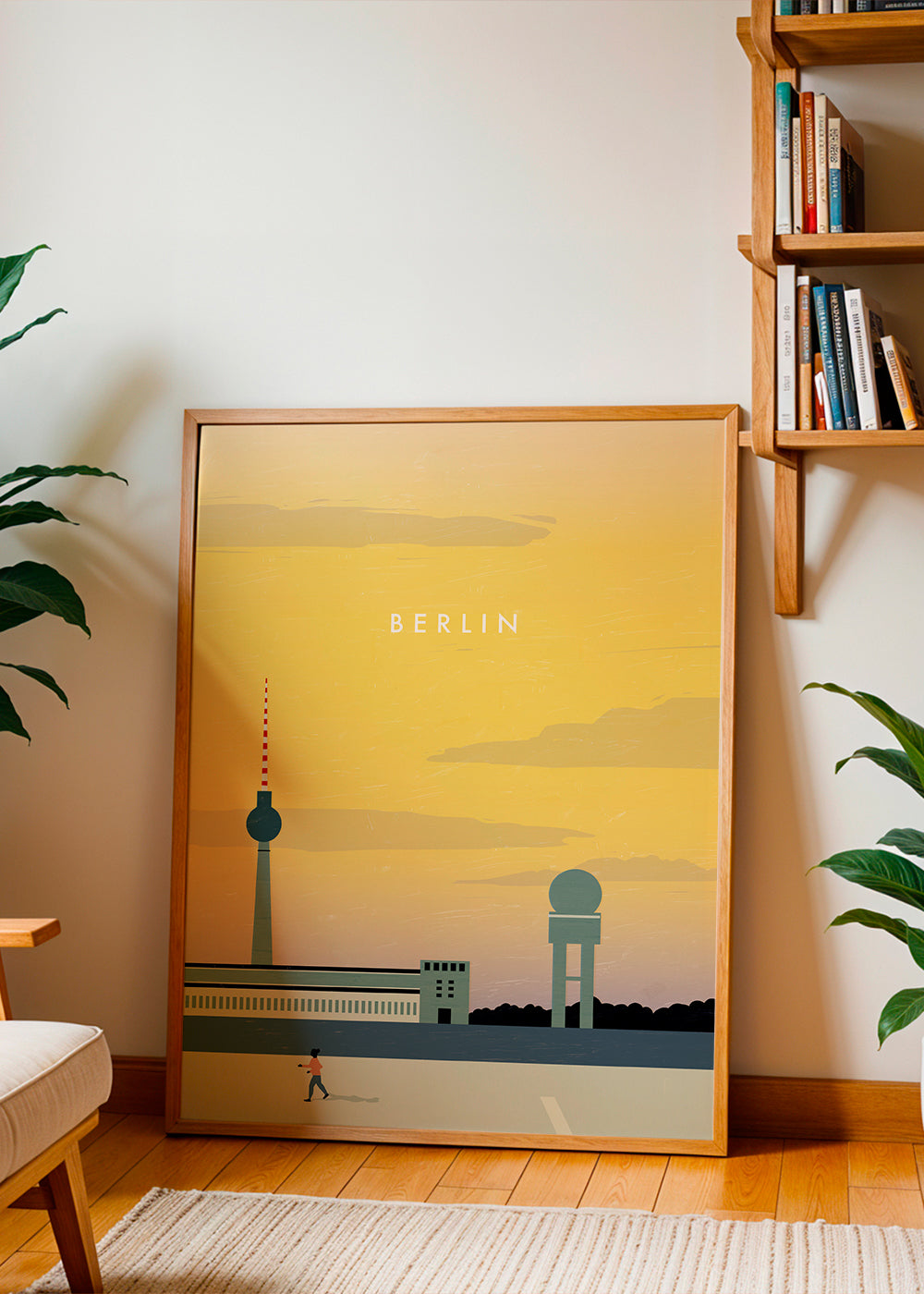 Reseaffisch Berlin skyline minimalistisk