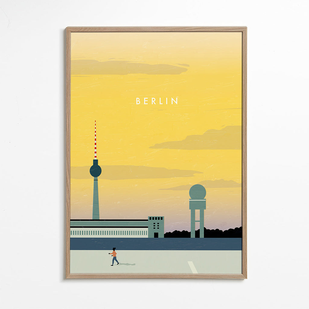 Reseaffisch Berlin skyline minimalistisk