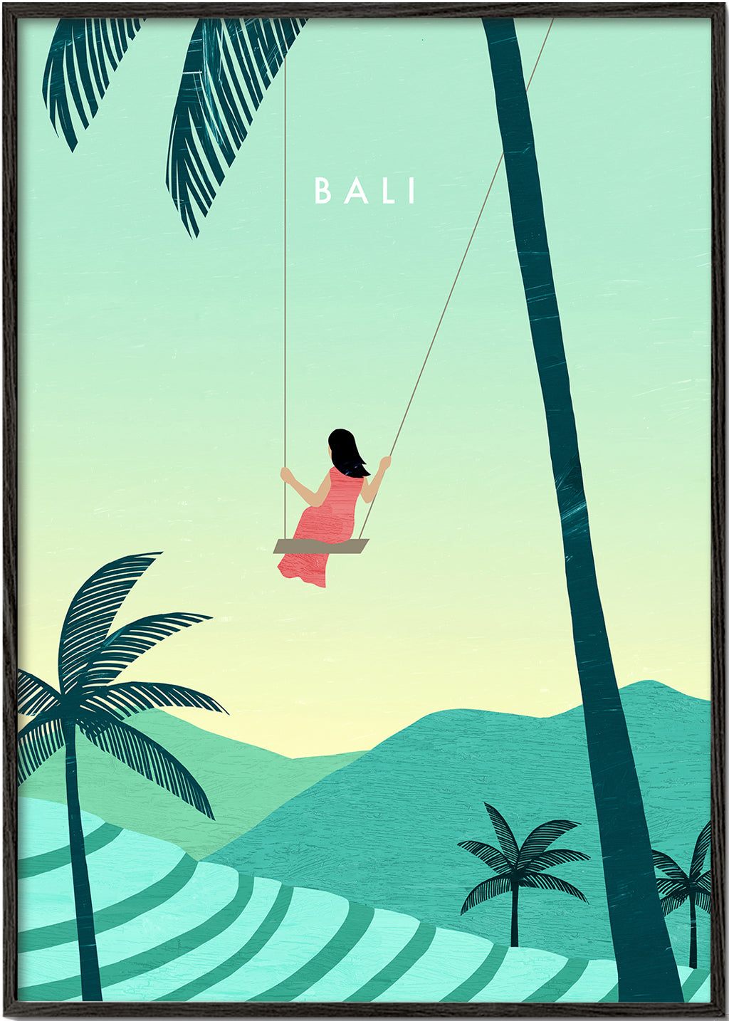 Kökskonst Bali: tropisk gunga-illustration
