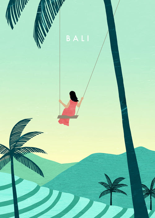 Kökskonst Bali: tropisk gunga-illustration