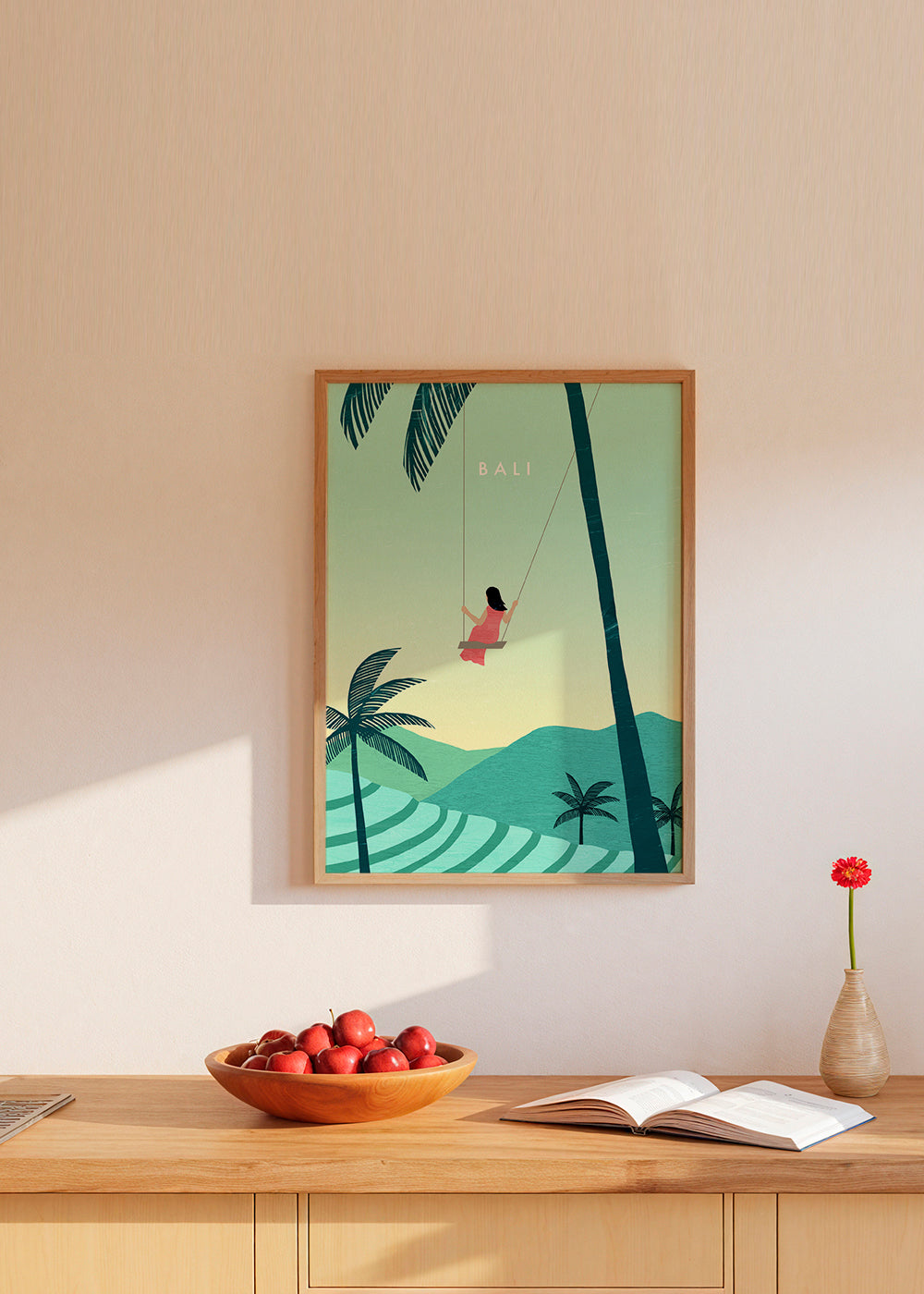 Kökskonst Bali: tropisk gunga-illustration