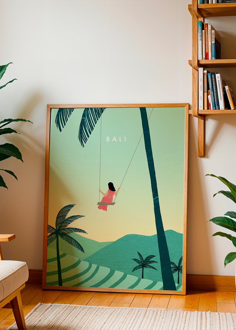 Kökskonst Bali: tropisk gunga-illustration
