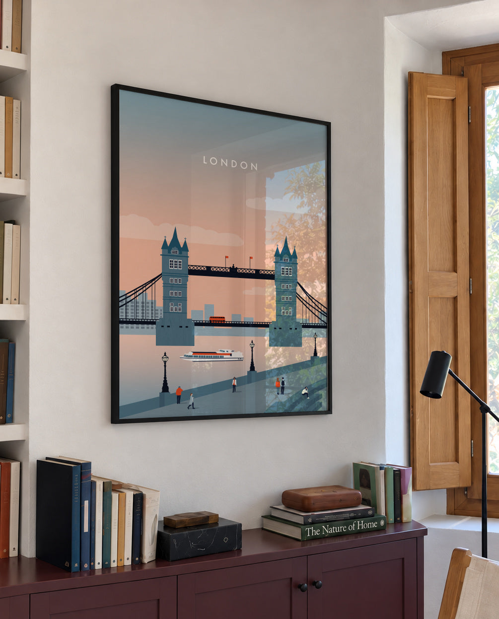 London - Framed poster in an interior
